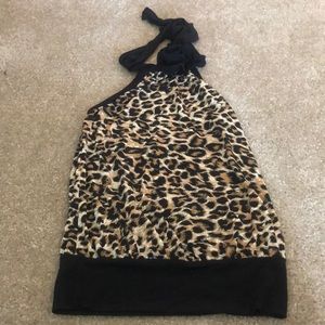 Leopard print halter top